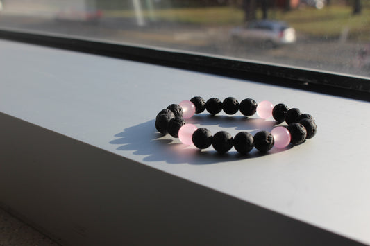 Pink Lava Rock Bracelet