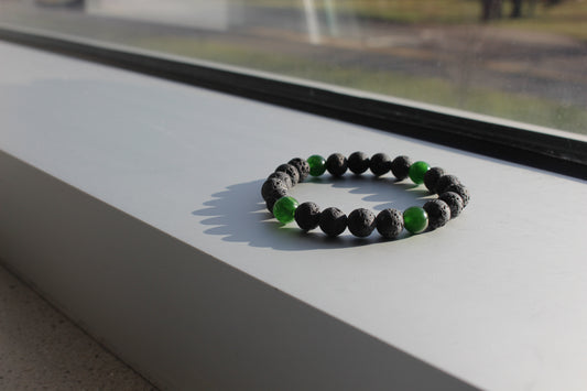 Green Lava Rock Bracelet